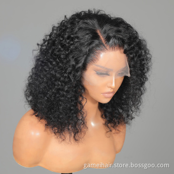 Cheap Deep Wave Bob Hd Full Transparent Lace Front Human Hair Wig Raw Indian Virgin Human Hair Lace Wig For Black Women